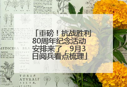 重磅！抗战胜利80周年纪念活动安排来了，9月3日阅兵看点梳理